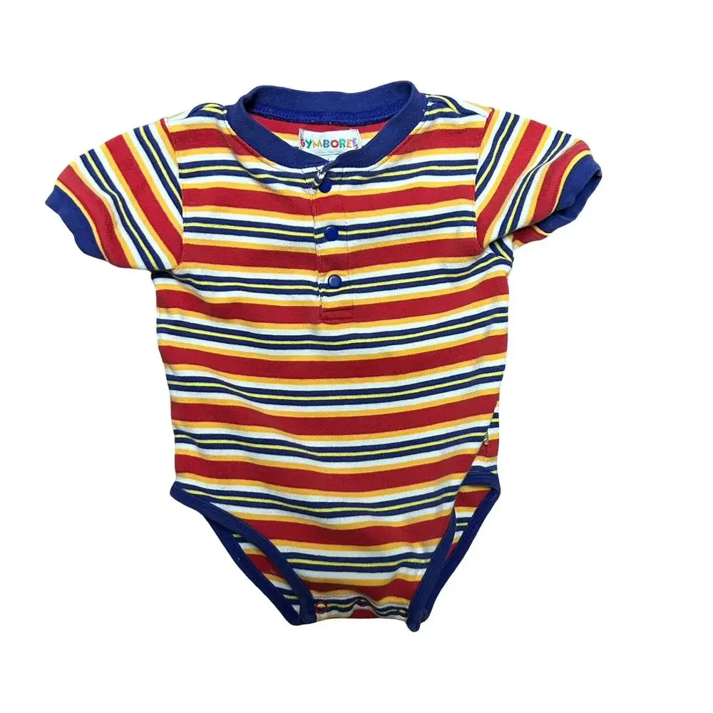 Vintage 1998 Gymboree Rainbow Tag Onesie XX-Small 12-18 Months Stripes